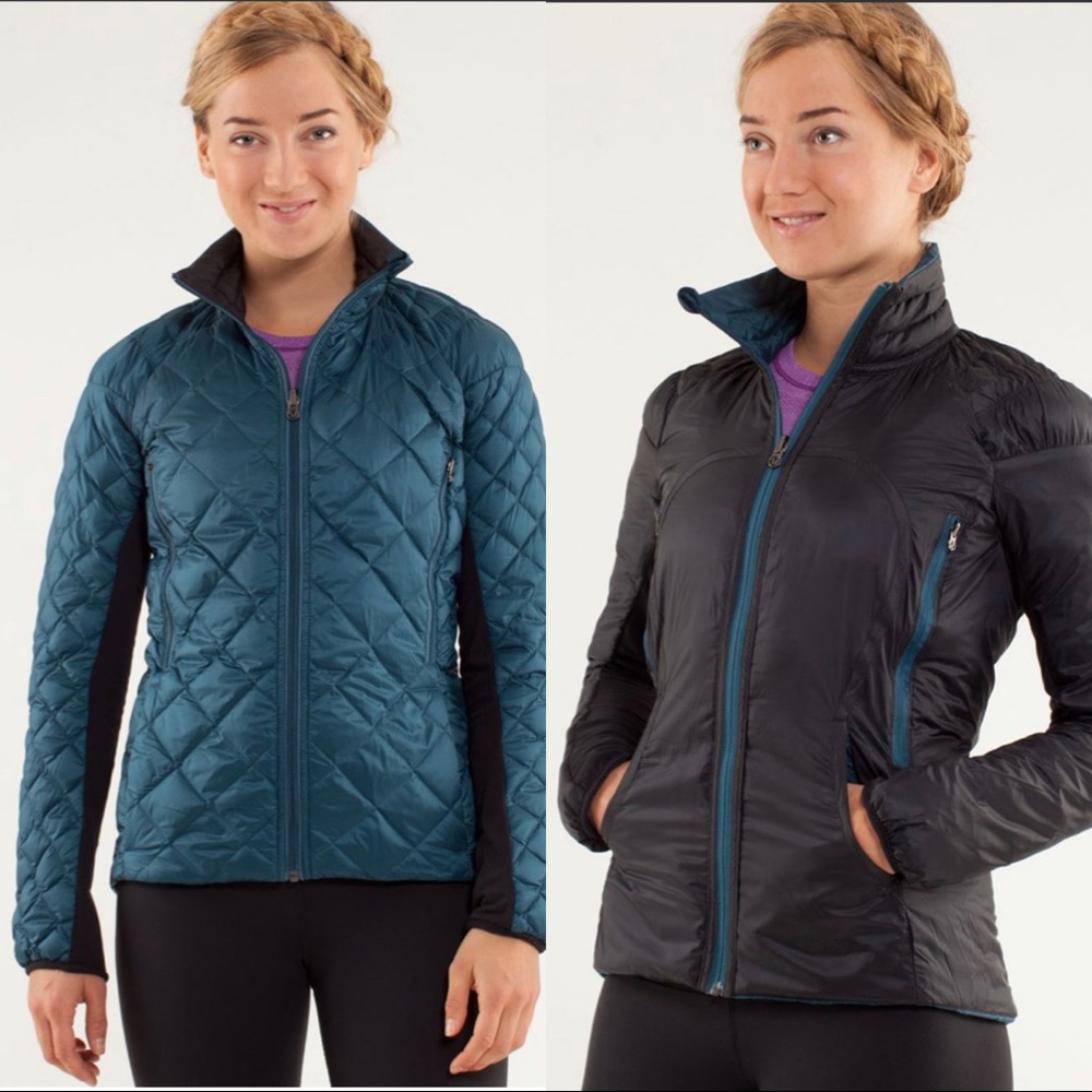 Lululemon Run: Turn Around Jacket puffer 
Alberta Lake / Black 6